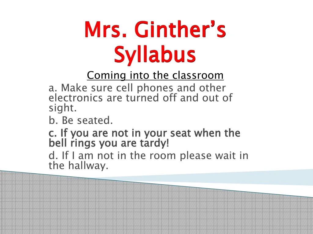 mrs ginther s syllabus