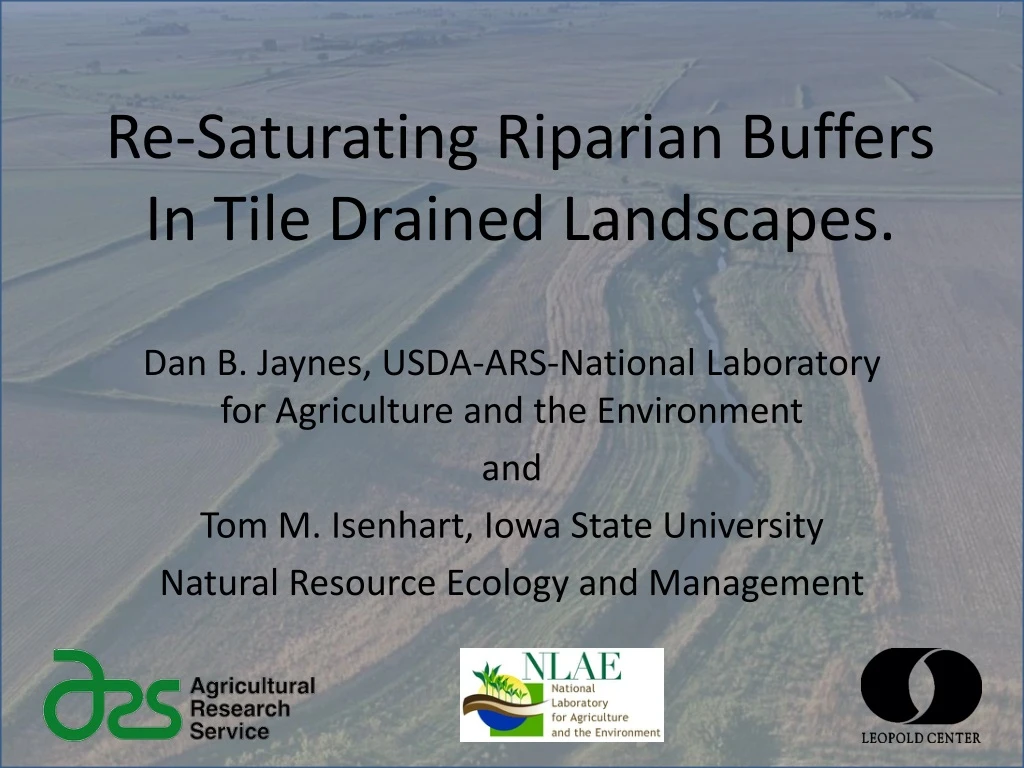 re saturating riparian buffers in tile drained landscapes