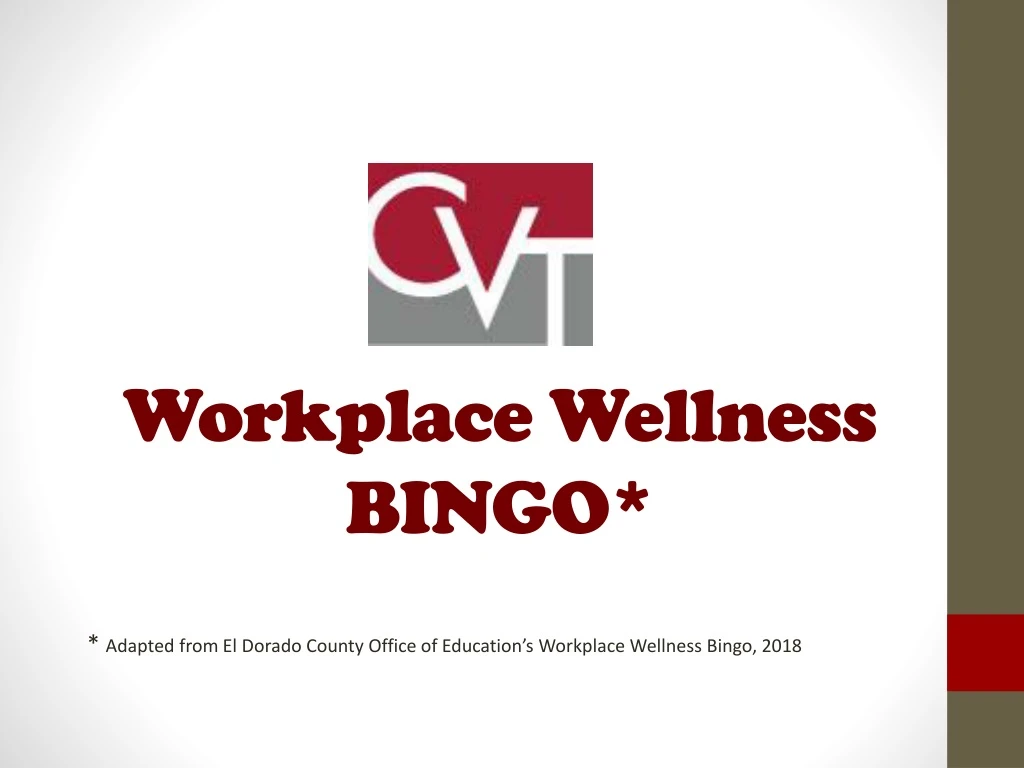 workplace wellness bingo