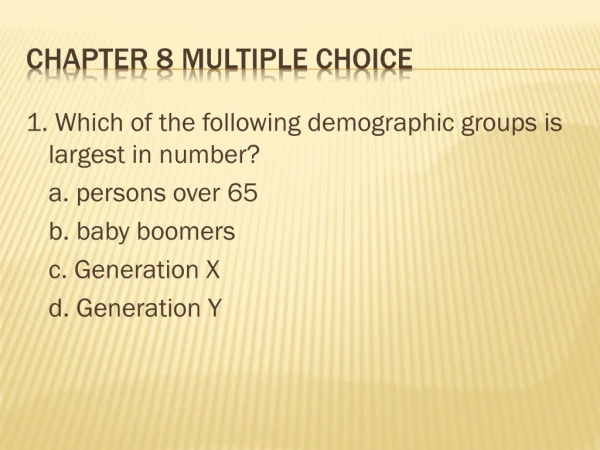 Chapter 8 Multiple choice