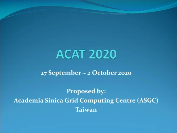 ACAT 2020