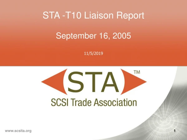 STA -T10 Liaison Report
