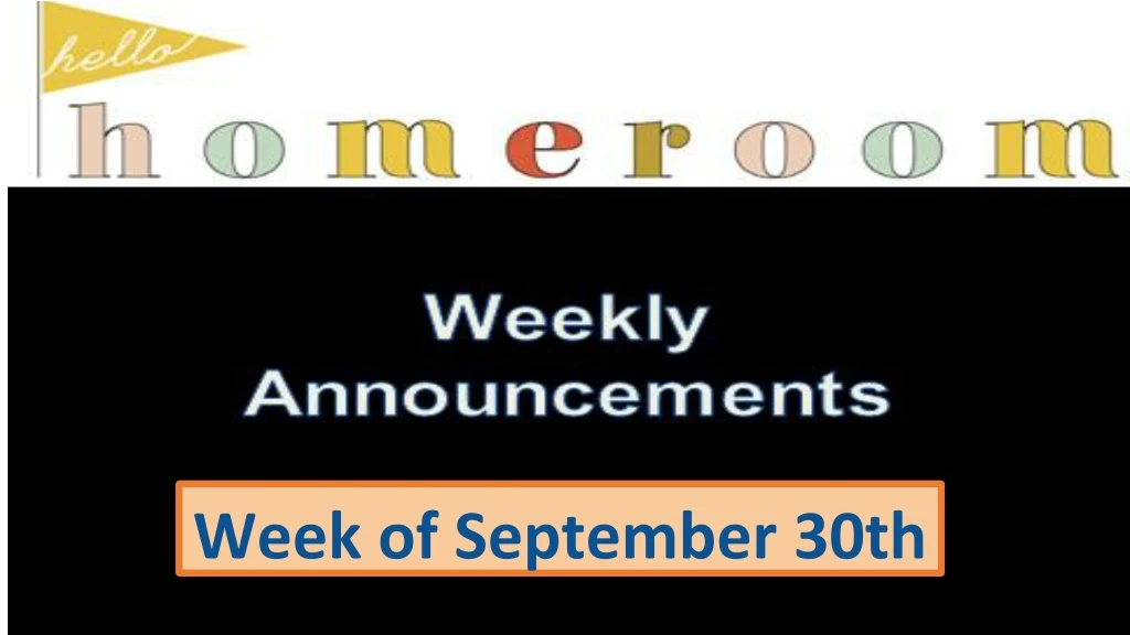 week of september 30th
