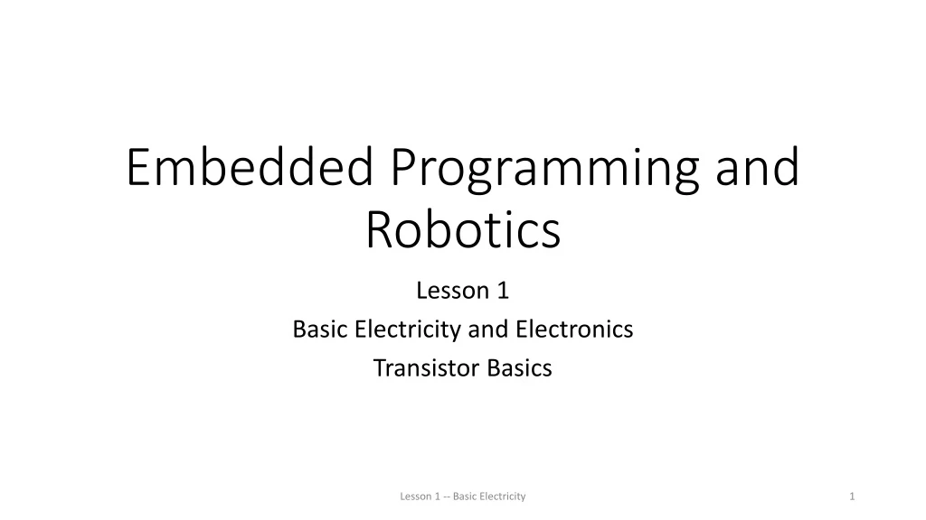 embedded programming and robotics