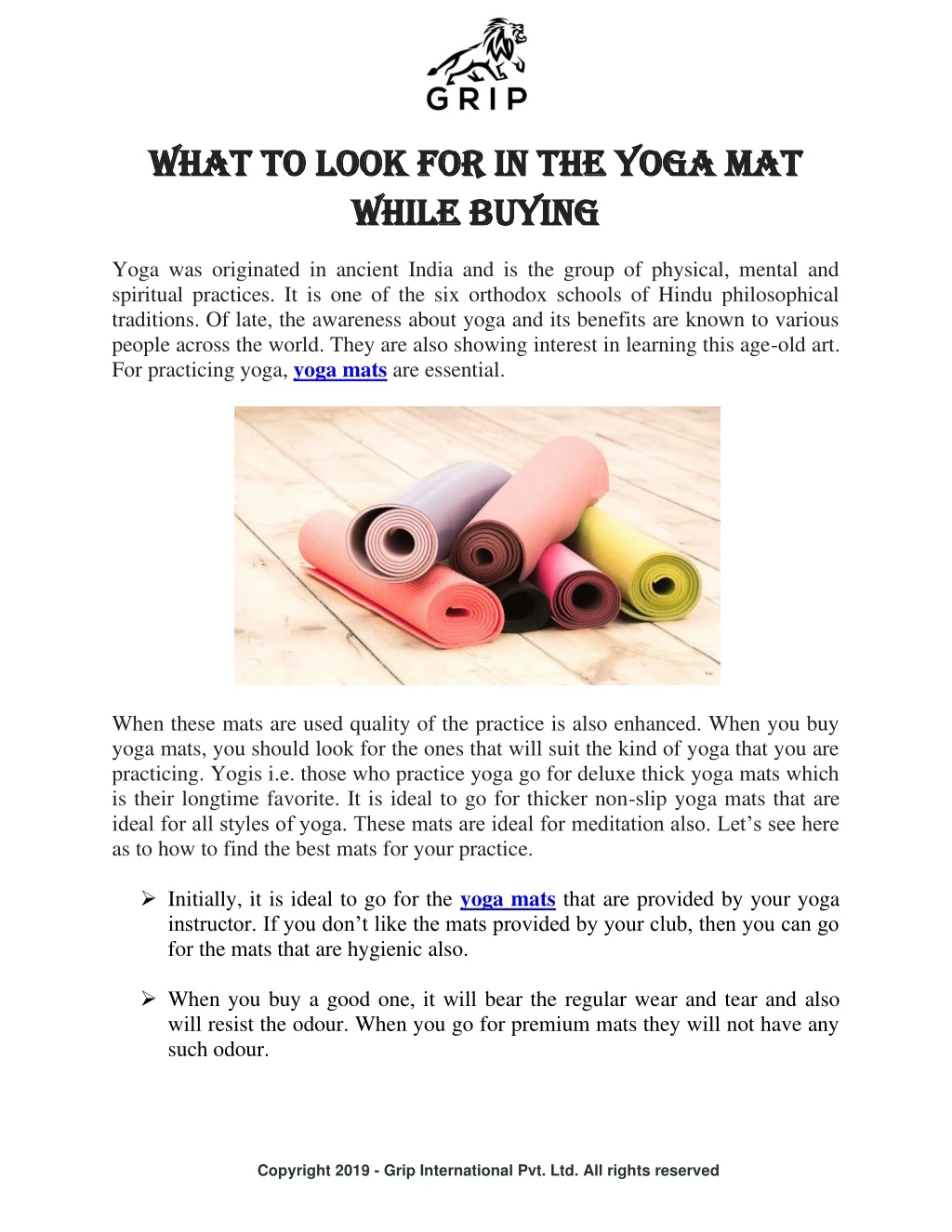 what to look for in the yoga mat what to look
