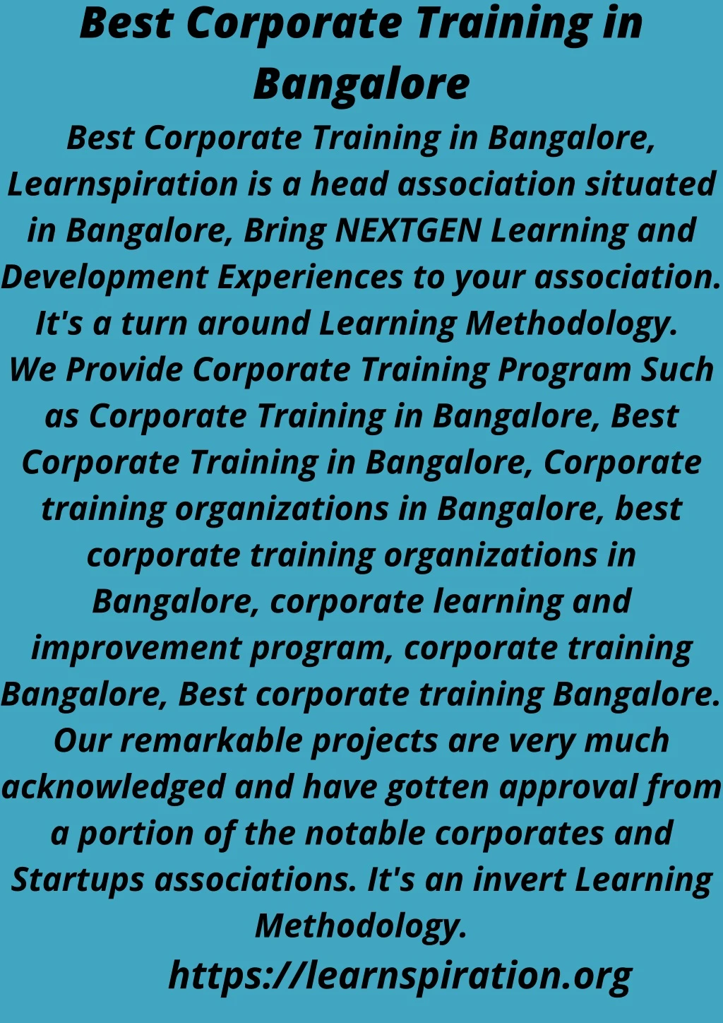 best corporate training in bangalore best