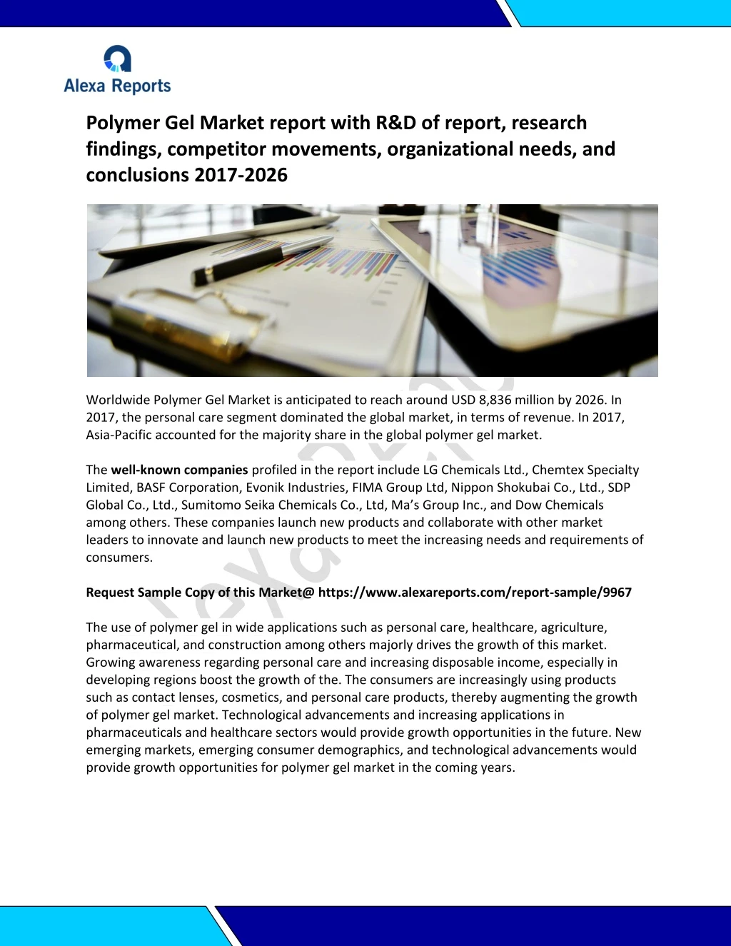 polymer gel market report with r d of report