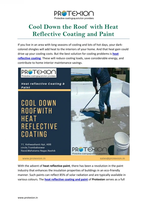 Cool Down the Roof with Heat Reflective Coating and Paint