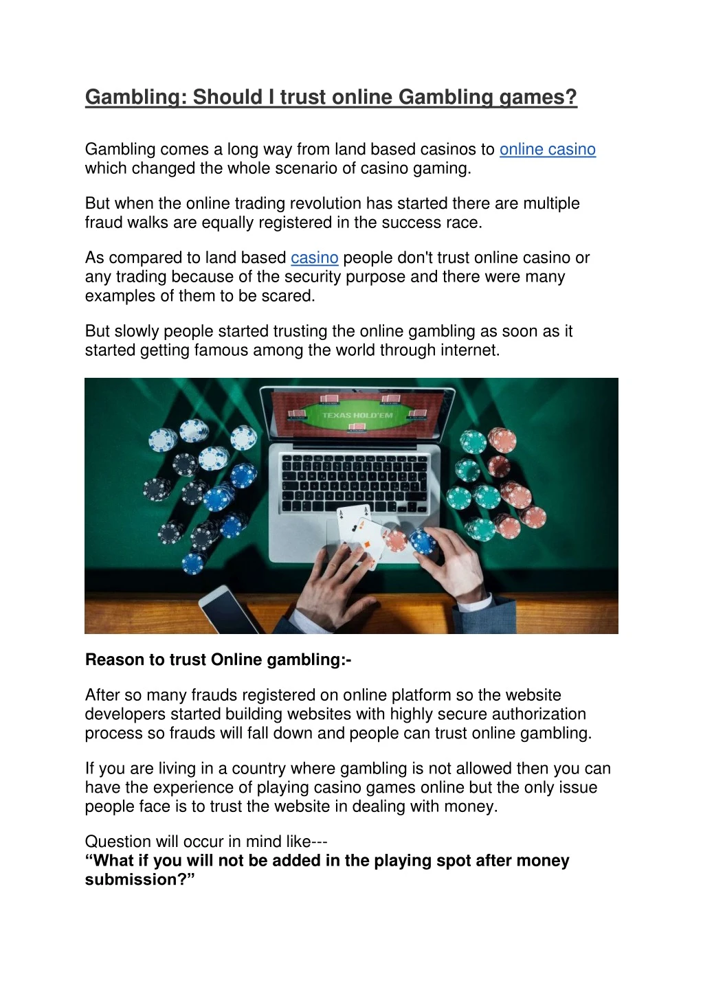 gambling should i trust online gambling games
