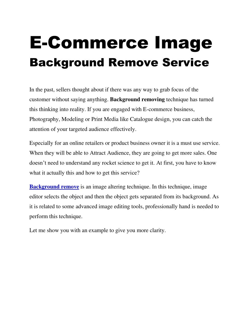 e commerce image background remove service