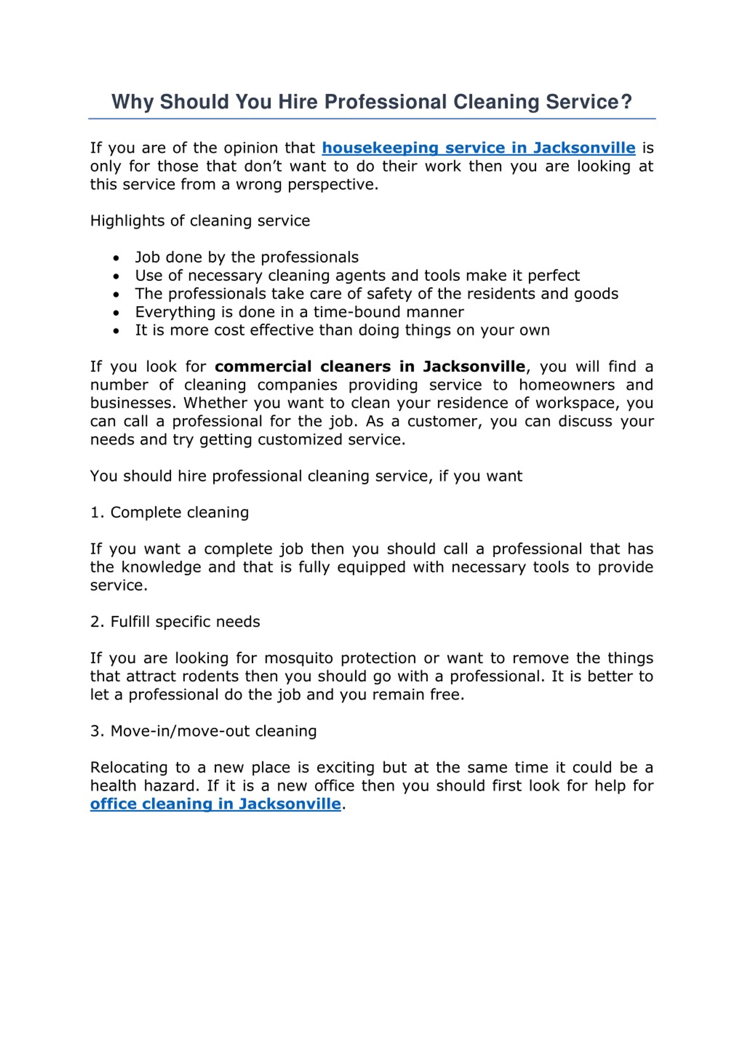 PPT - Why Should You Hire Professional Cleaning Service? PowerPoint ...