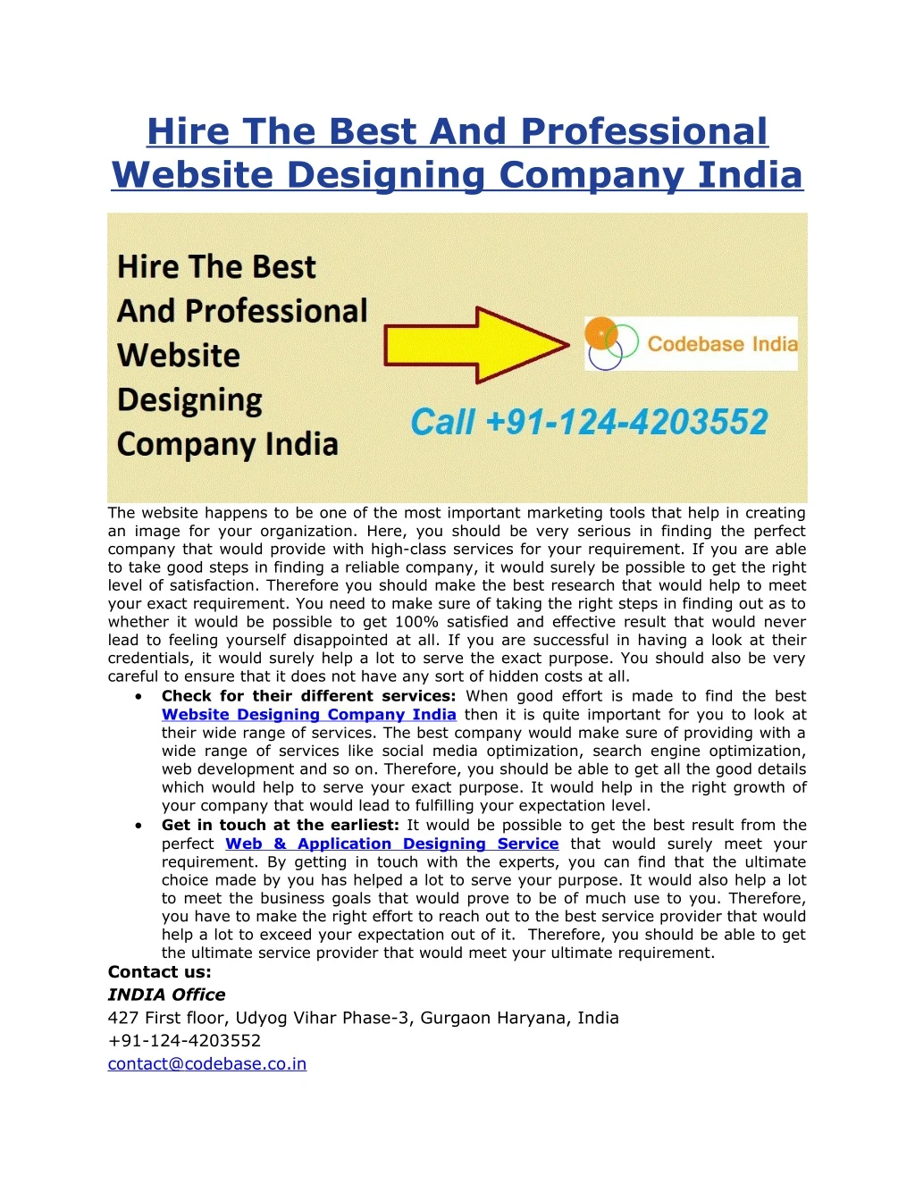 hire the best and professional website designing