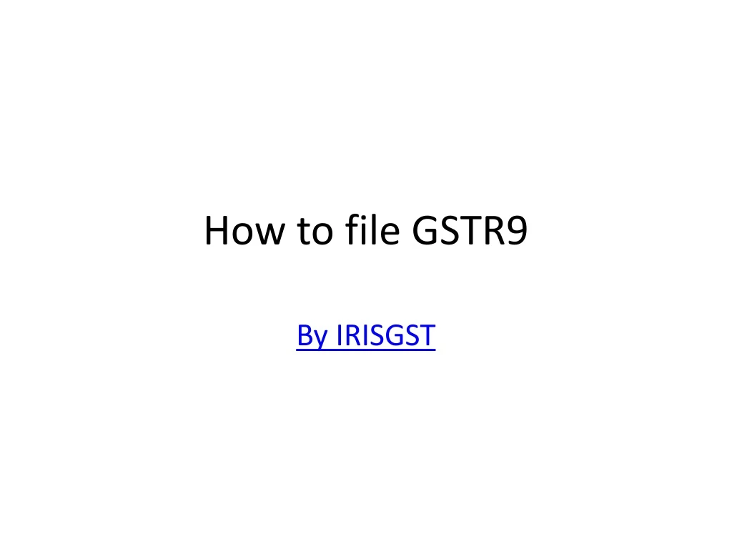 how to file gstr9