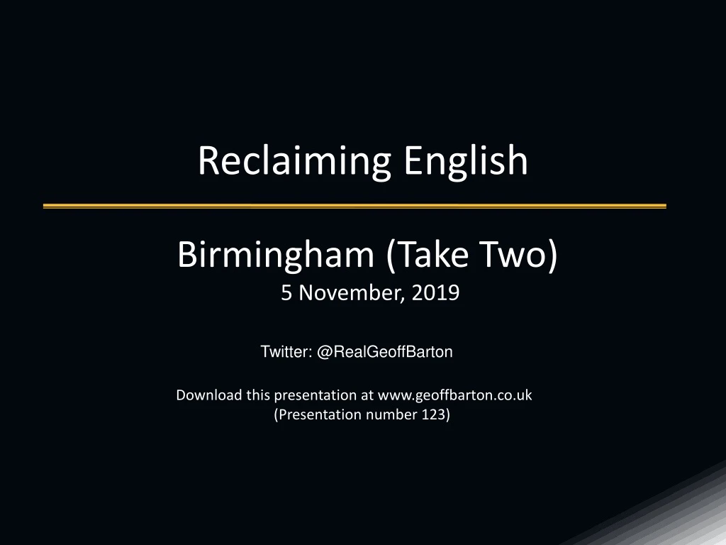 reclaiming english