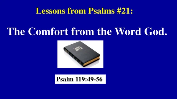 Lessons from Psalms #21: