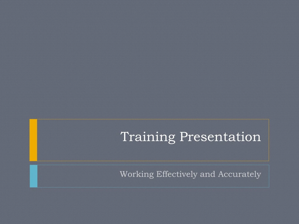 training presentation