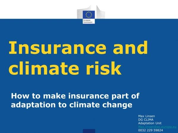 Insurance and climate risk