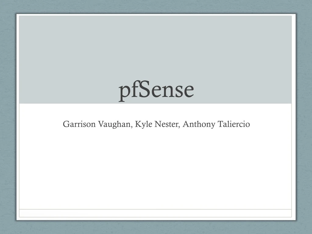 Introduction to pfSense