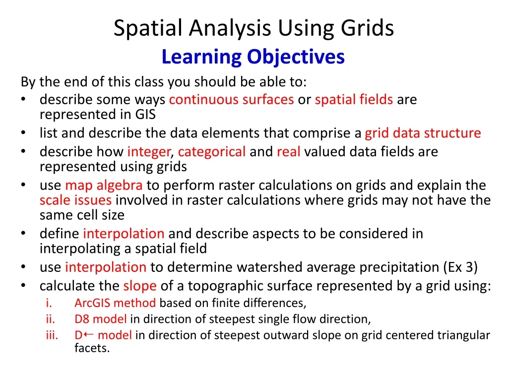 spatial analysis using grids