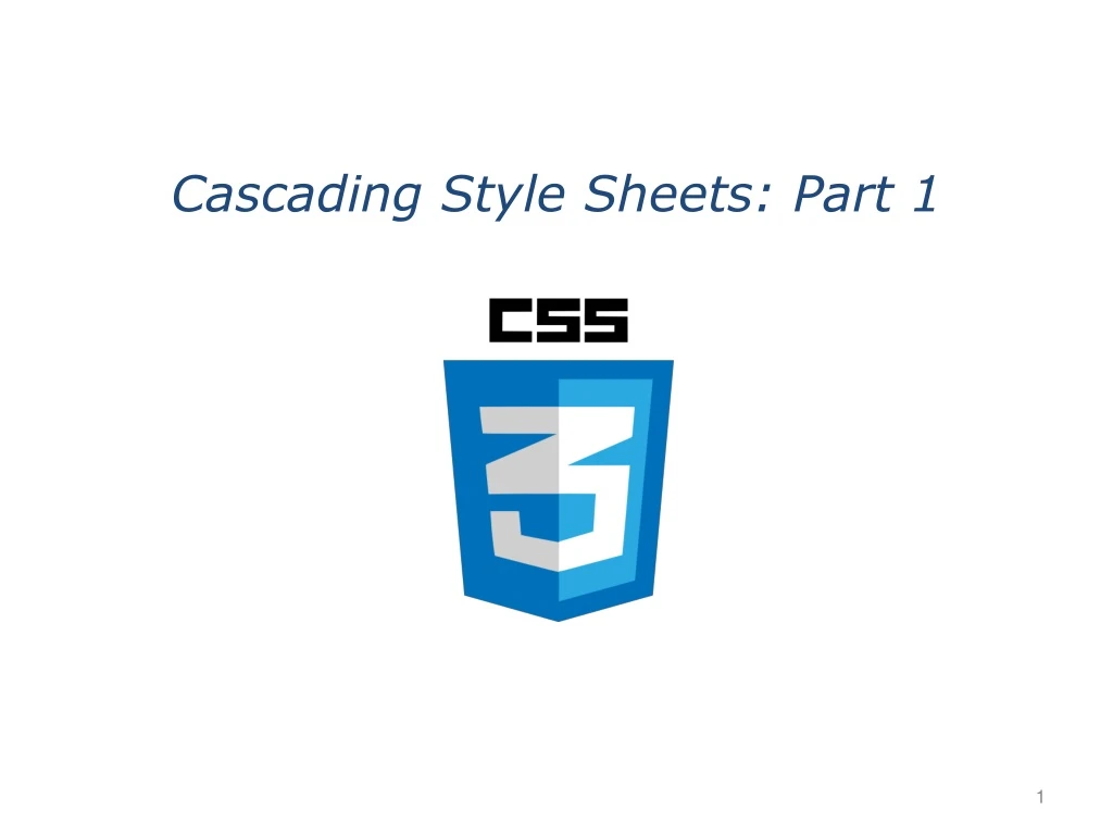 cascading style sheets part 1