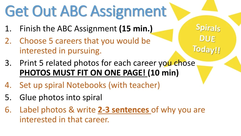 get out abc assignment