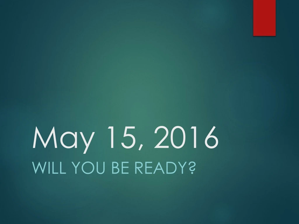 may 15 2016