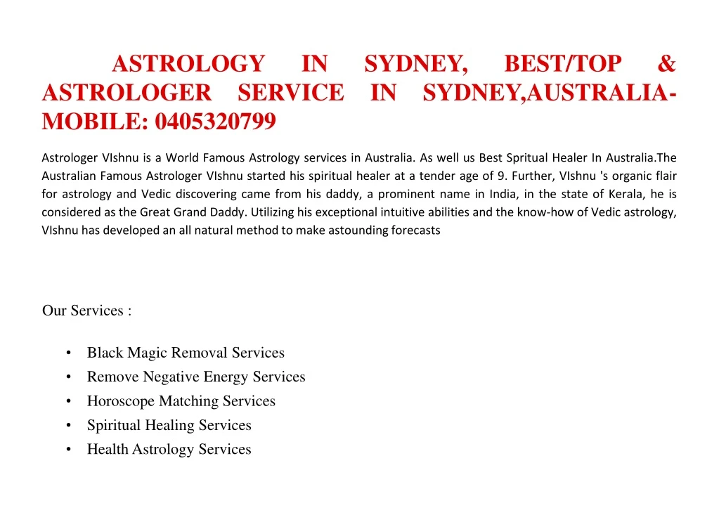 astrology in sydney best top astrologer service