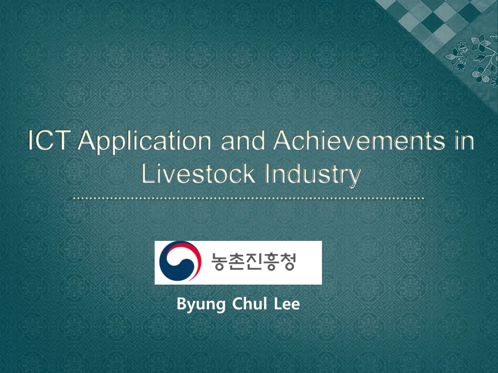 ict application and achievements in livestock industry