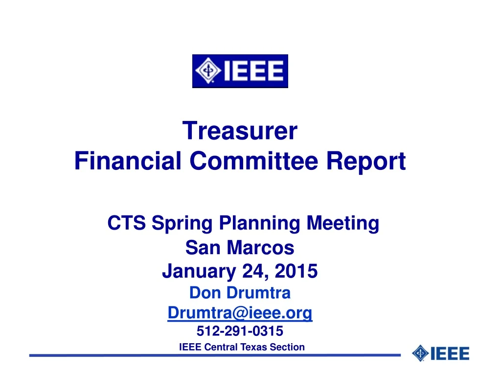 treasurer financial committee report cts spring