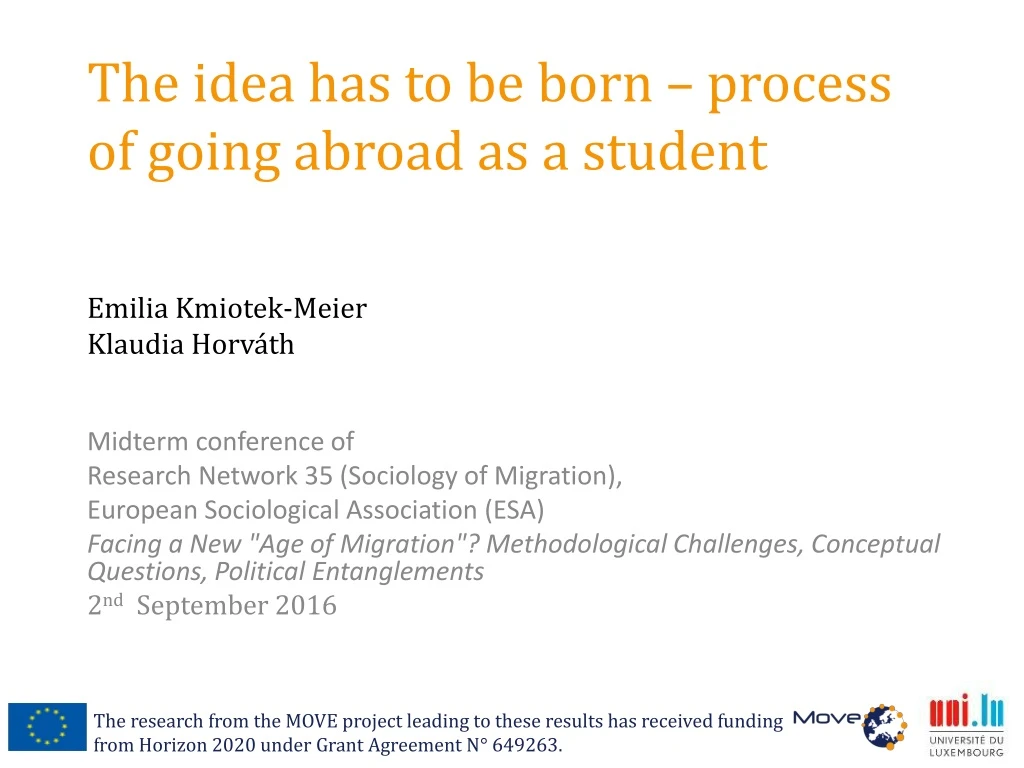 the idea has to be born process of going abroad as a student