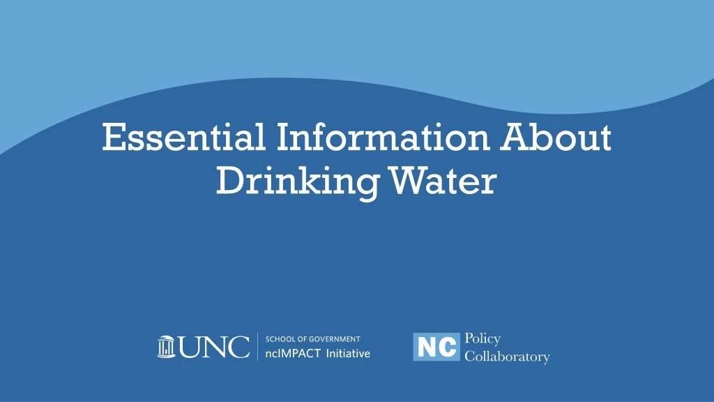 essential information about drinking water