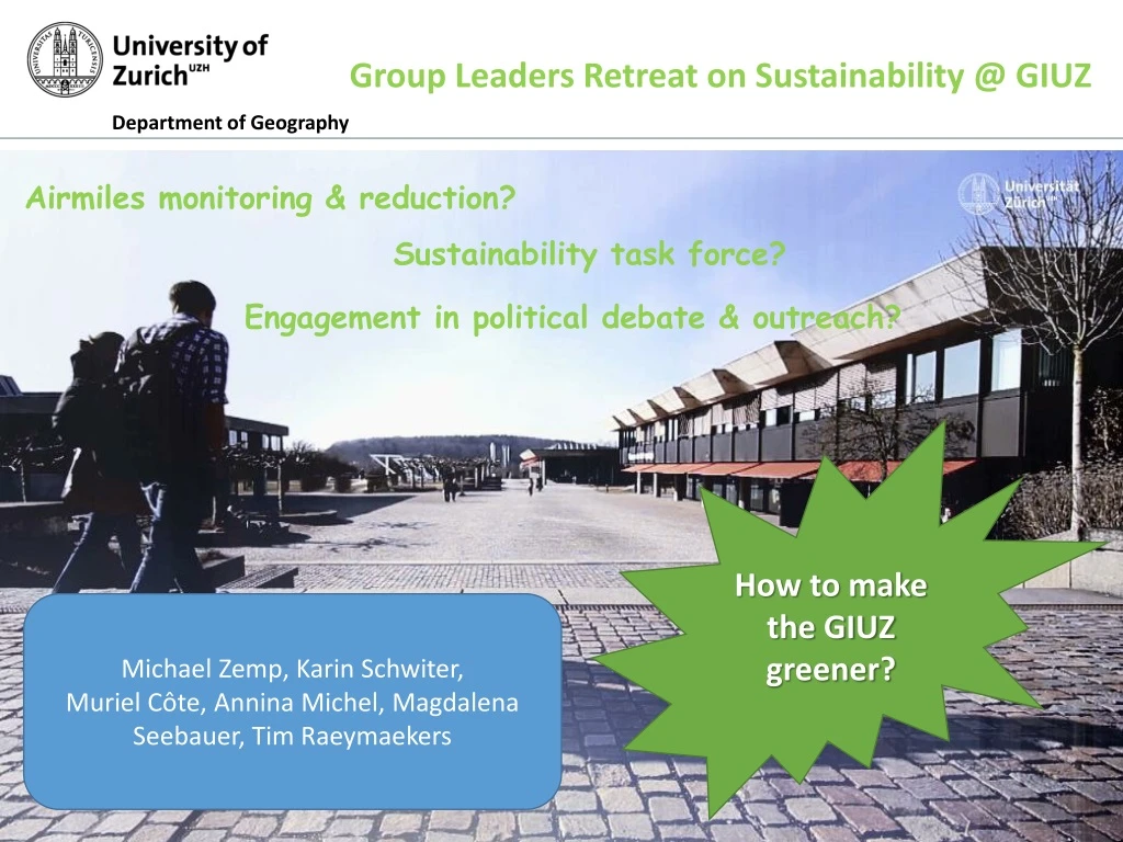 group leaders retreat on sustainability @ giuz