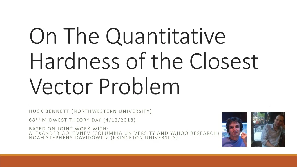 on the quantitative hardness of the closest vector problem