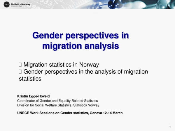 Gender perspectives in migration analysis