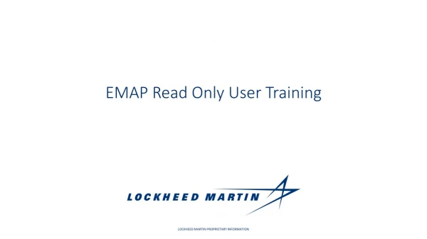 EMAP Read Only User Training