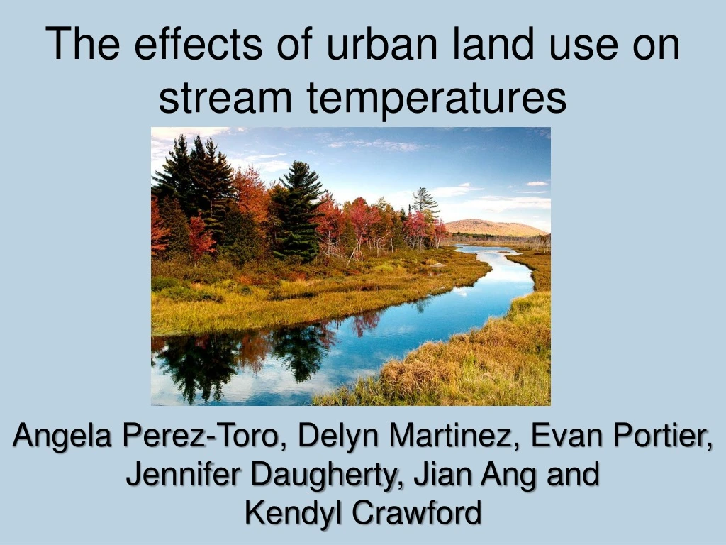 the effects of urban land use on stream
