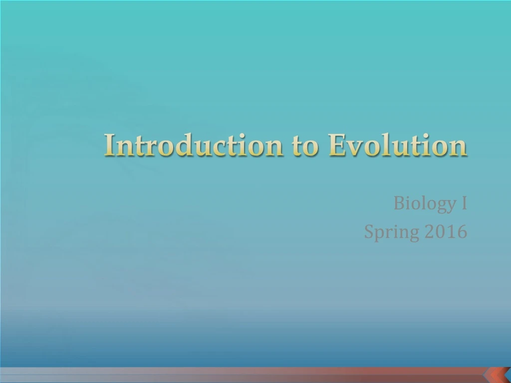 introduction to evolution