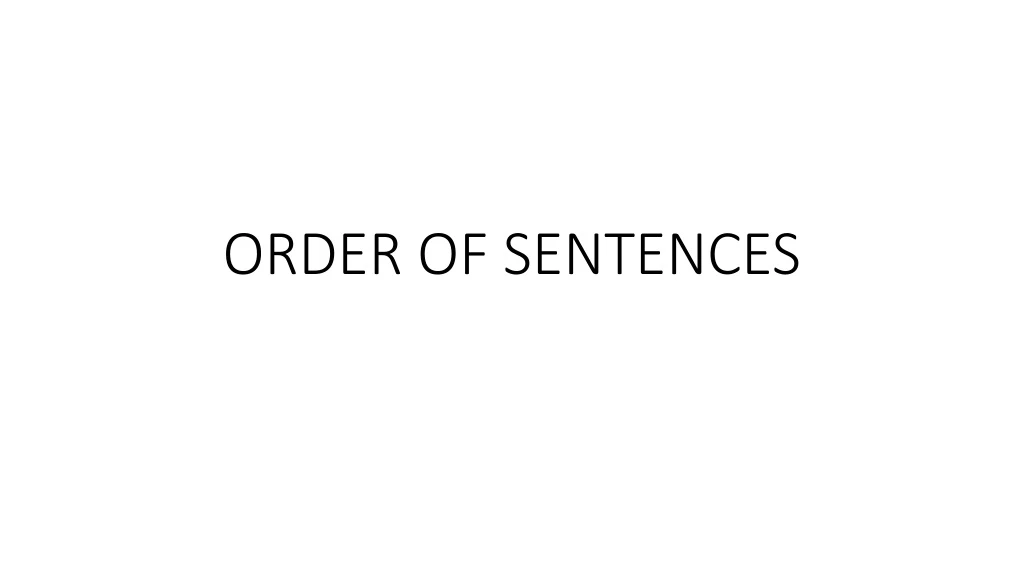 order of sentences