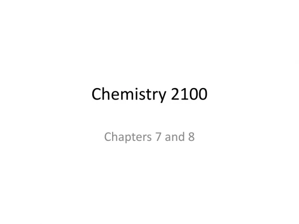 Chemistry 2100