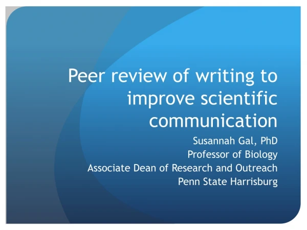 Peer review of writing to improve scientific communication