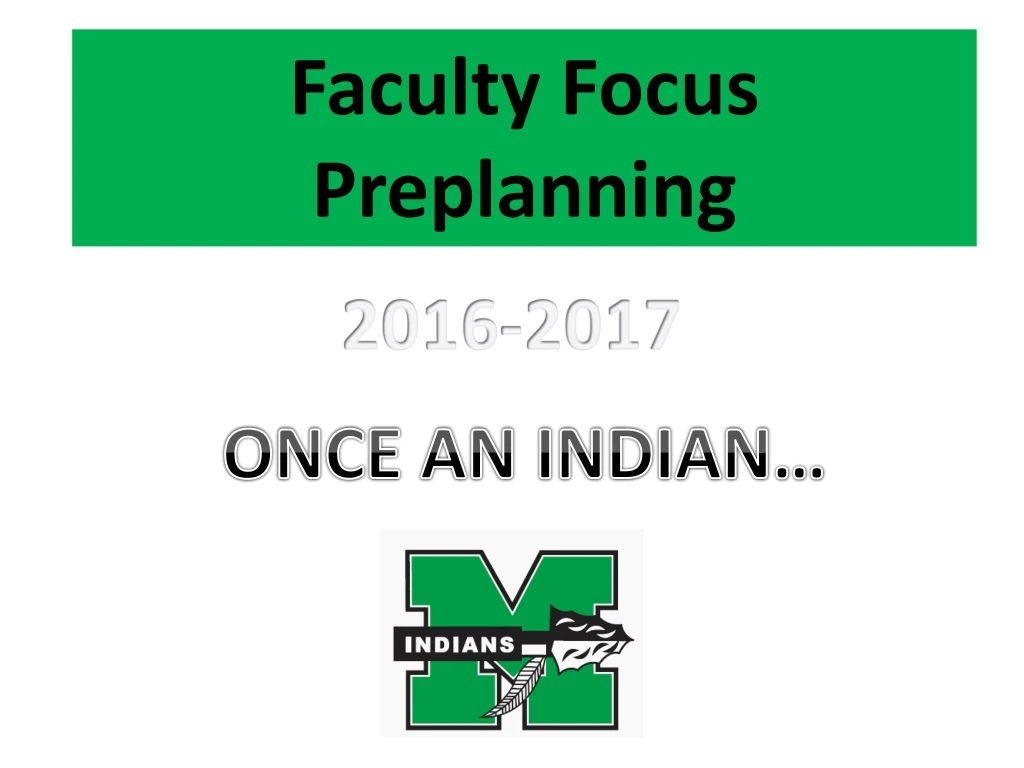 faculty focus p replanning