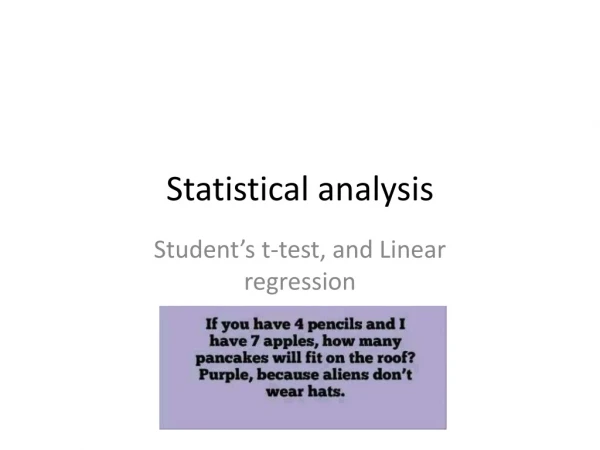 Statistical analysis