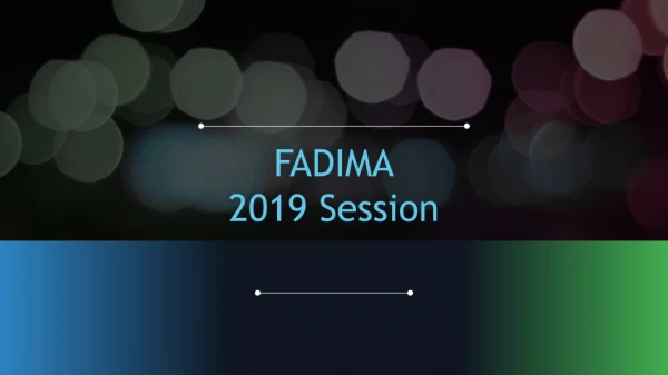FADIMA 2019 Session