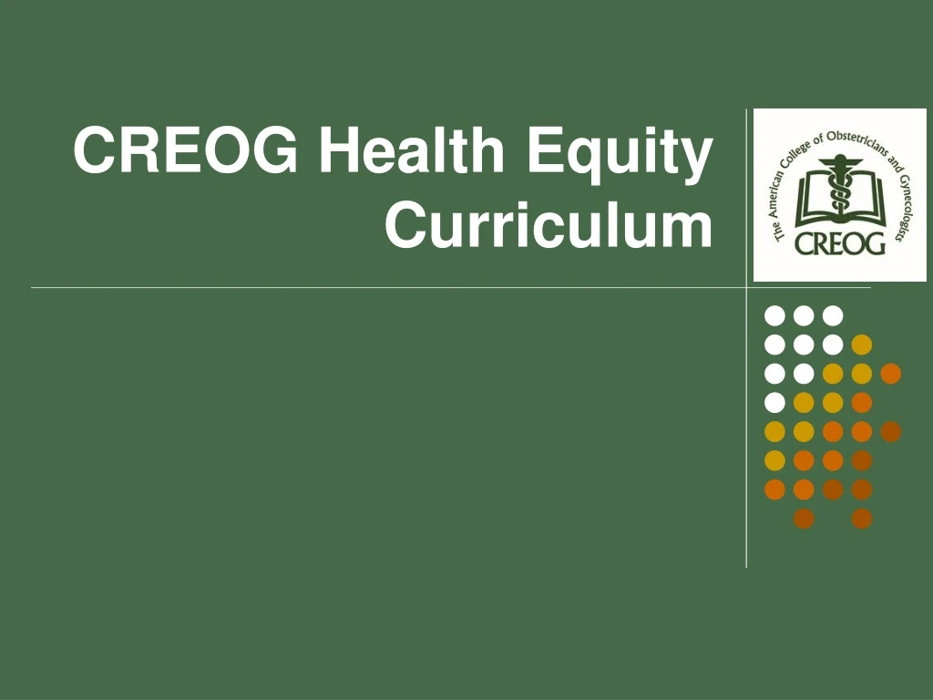 creog health equity curriculum