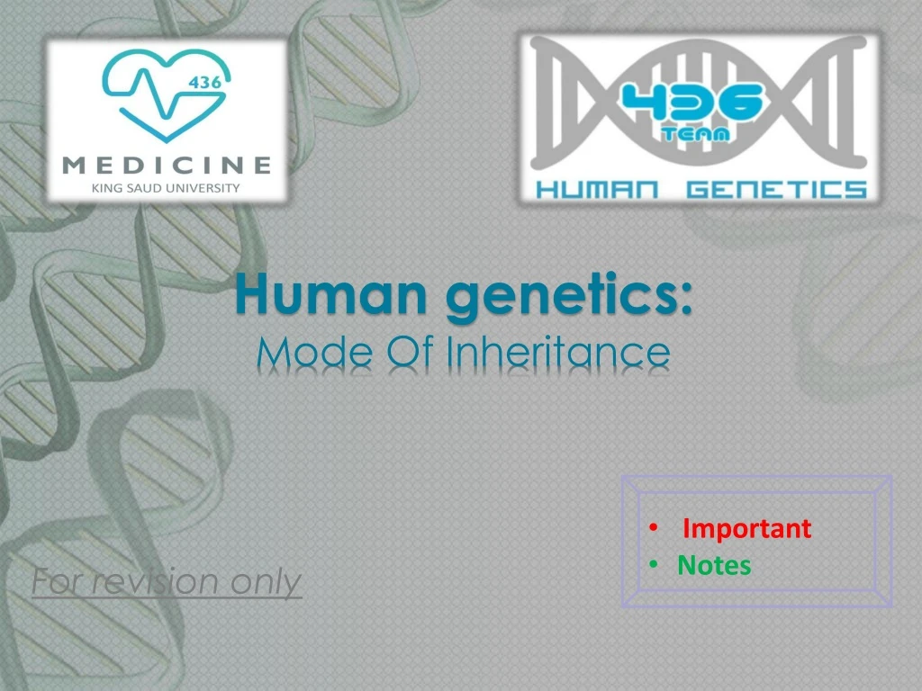 human genetics mode of inheritance