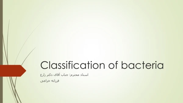 Classification of bacteria