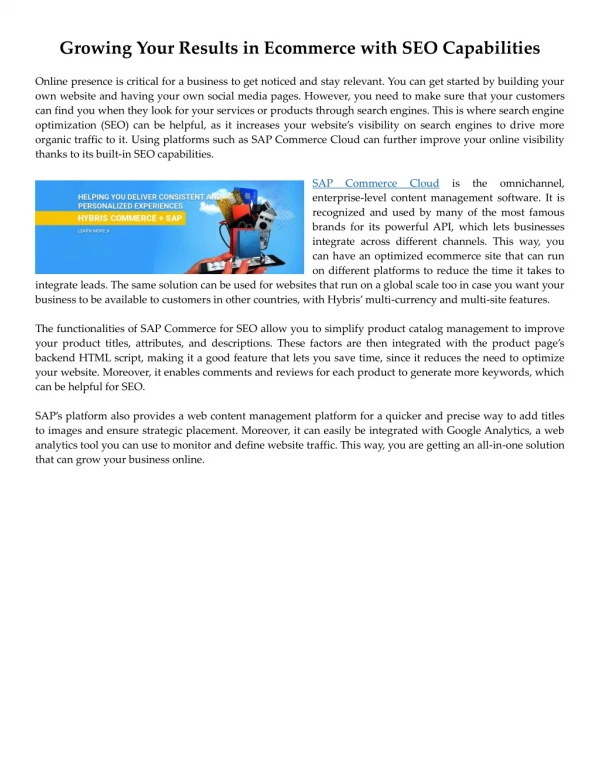 growing your results in ecommerce with