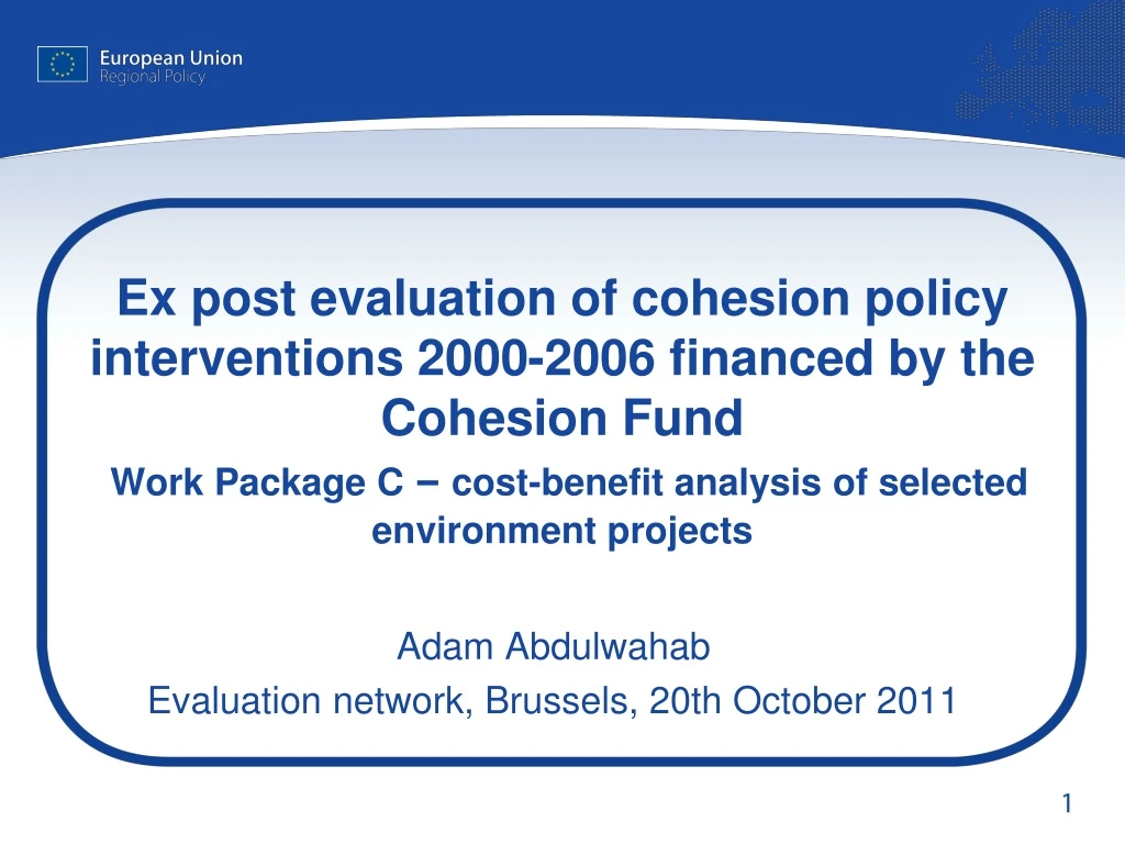 adam abdulwahab evaluation network brussels 20th october 2011