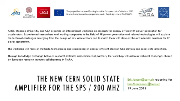 The new CERN solid state Amplifier for the sps / 200 MHz