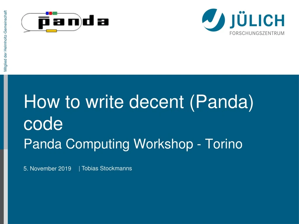 how to write decent panda code